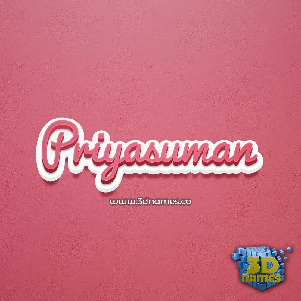 priyasuman in Red Scribble style - 3D name wallpaper