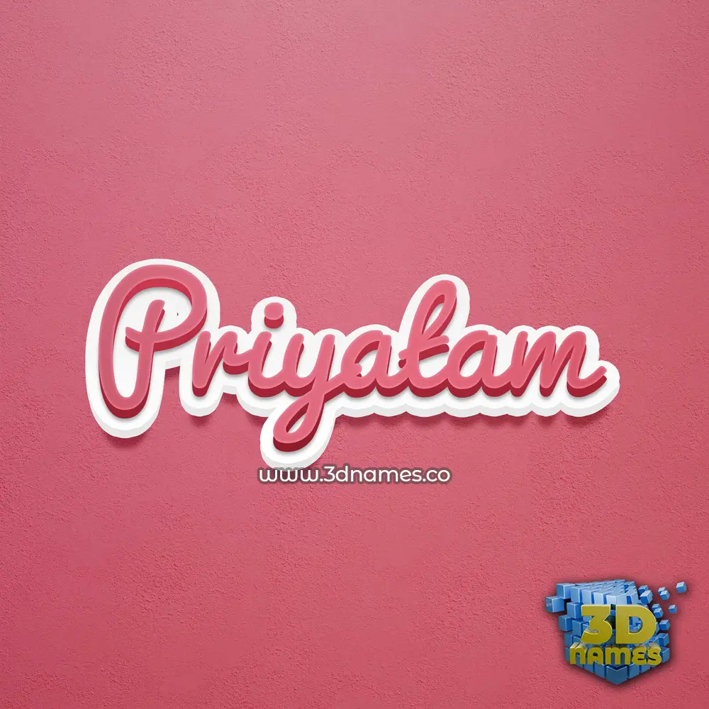 priyatam in Red Scribble style - 3D name wallpaper