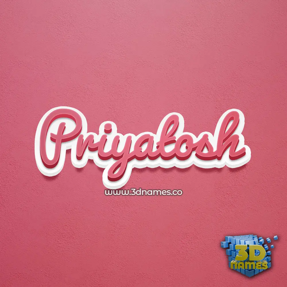 priyatosh in Red Scribble style - 3D name wallpaper