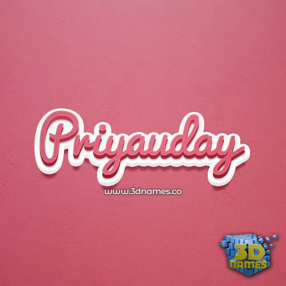 priyauday in Red Scribble style - 3D name wallpaper