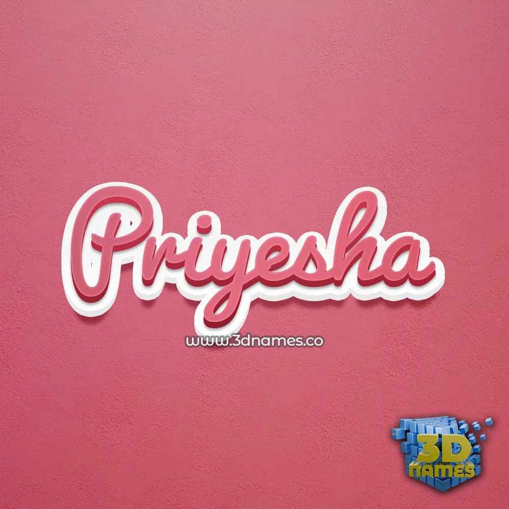 priyesha in Red Scribble style - 3D name wallpaper