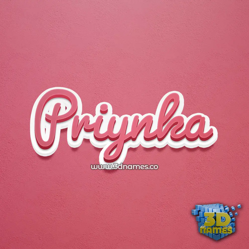 priynka in Red Scribble style - 3D name wallpaper