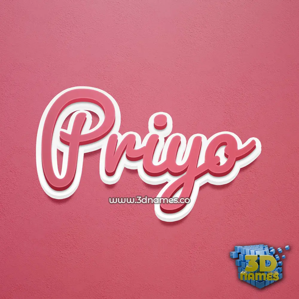 priyo in Red Scribble style - 3D name wallpaper