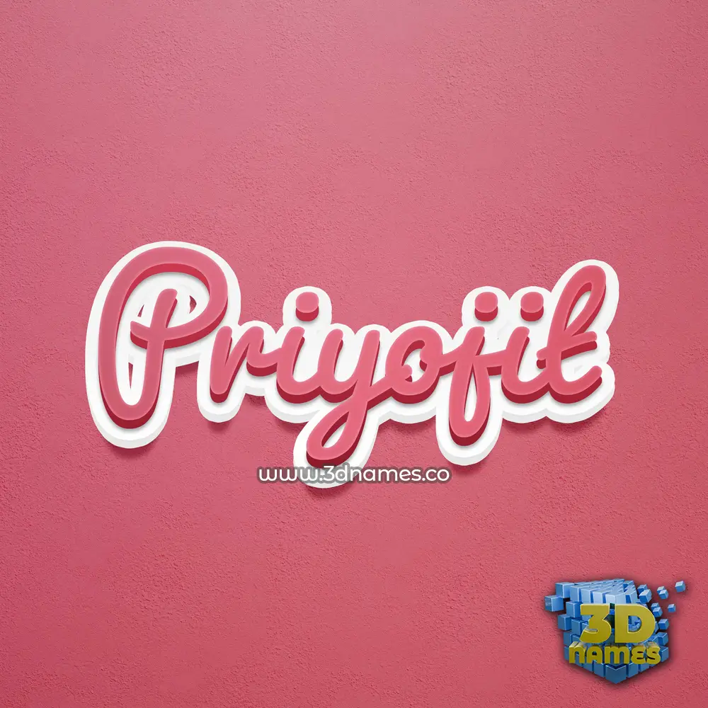 priyojit in Red Scribble style - 3D name wallpaper