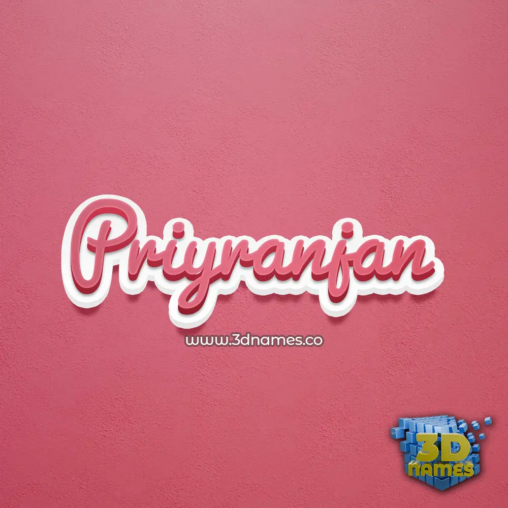 priyranjan in Red Scribble style - 3D name wallpaper