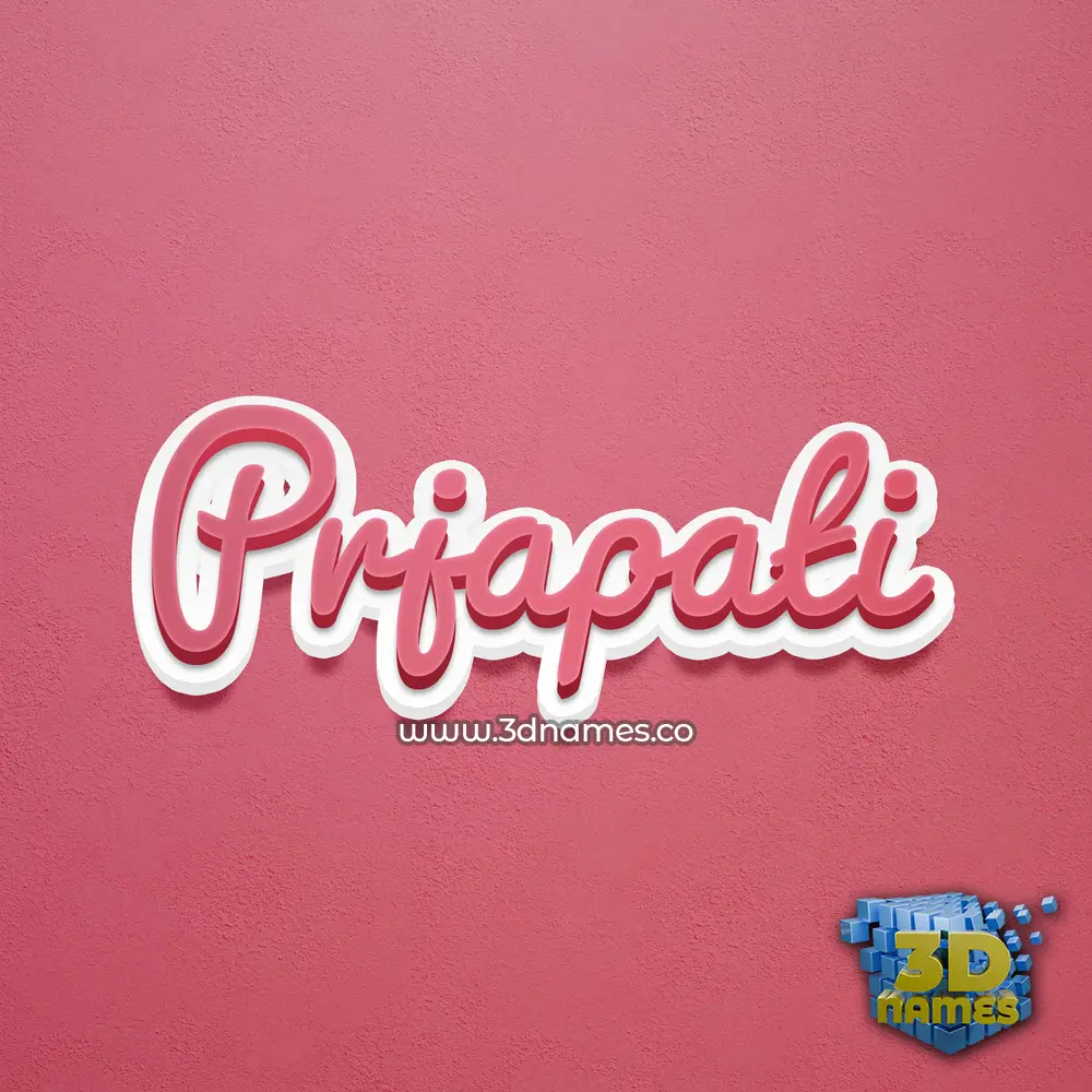 prjapati in Red Scribble style - 3D name wallpaper
