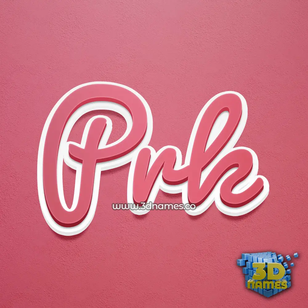 prk in Red Scribble style - 3D name wallpaper