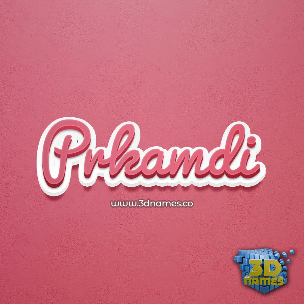 prkamdi in Red Scribble style - 3D name wallpaper