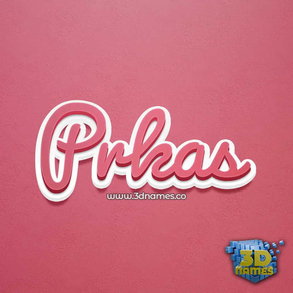 prkas in Red Scribble style - 3D name wallpaper