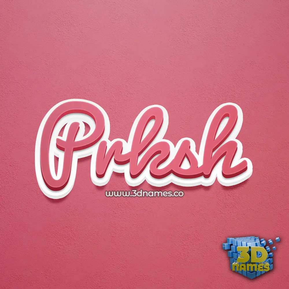 prksh in Red Scribble style - 3D name wallpaper