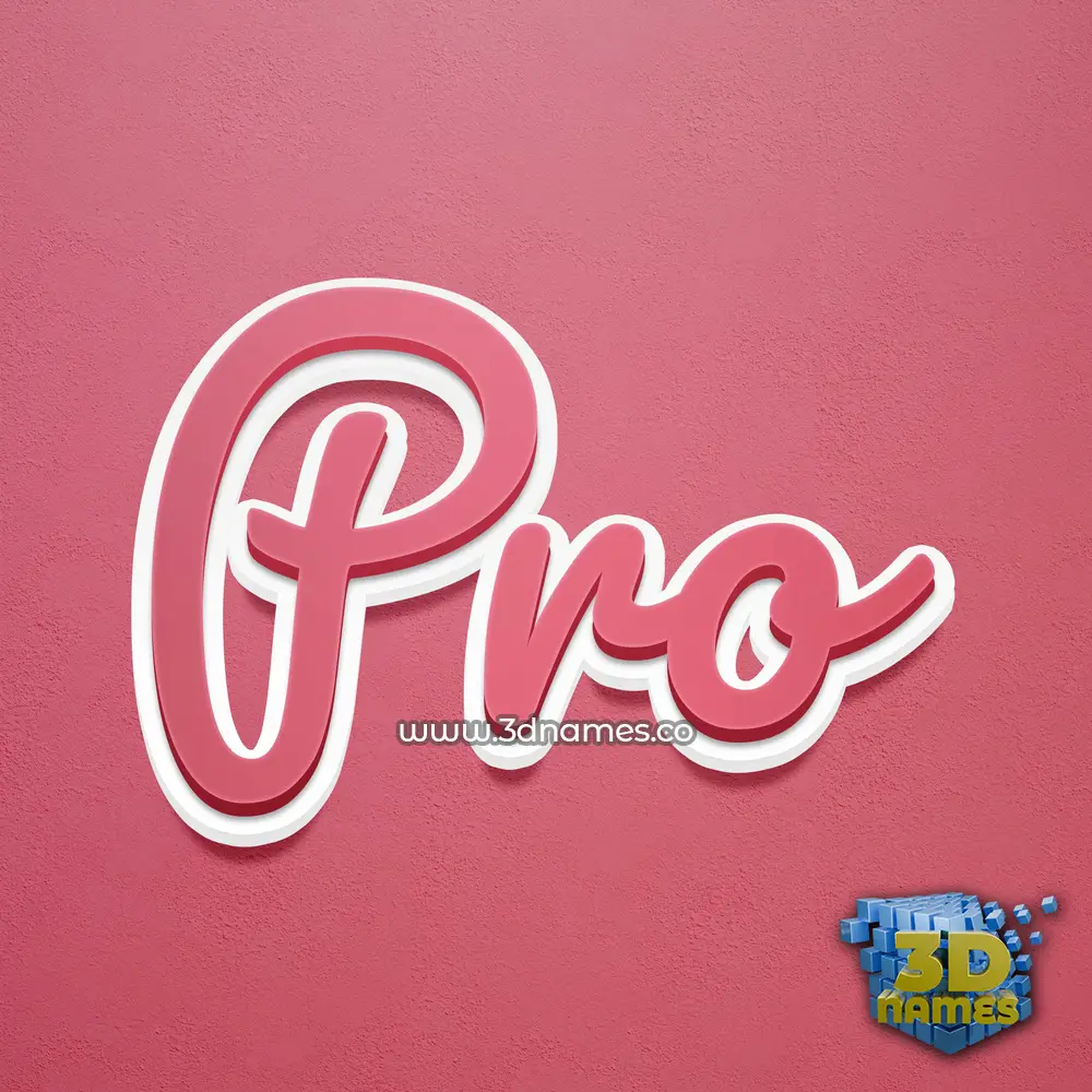 pro in Red Scribble style - 3D name wallpaper