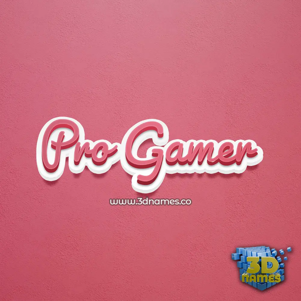 pro gamer in Red Scribble style - 3D name wallpaper