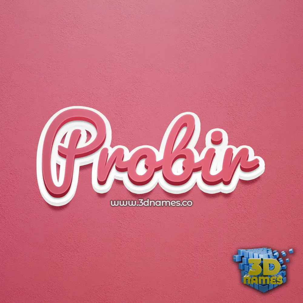 probir in Red Scribble style - 3D name wallpaper
