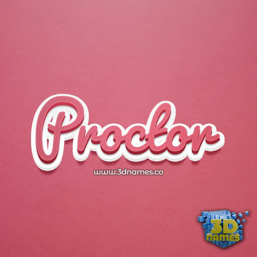 proctor in Red Scribble style - 3D name wallpaper