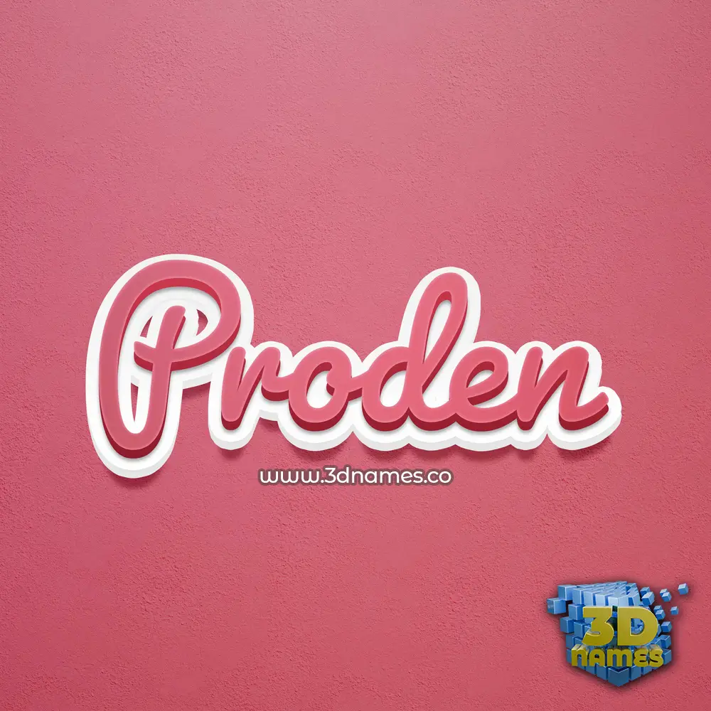 proden in Red Scribble style - 3D name wallpaper