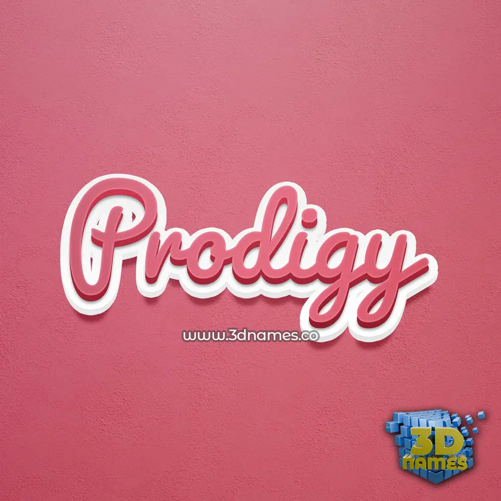 prodigy in Red Scribble style - 3D name wallpaper
