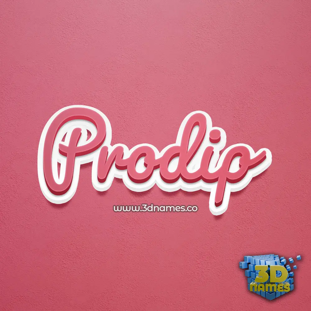 prodip in Red Scribble style - 3D name wallpaper