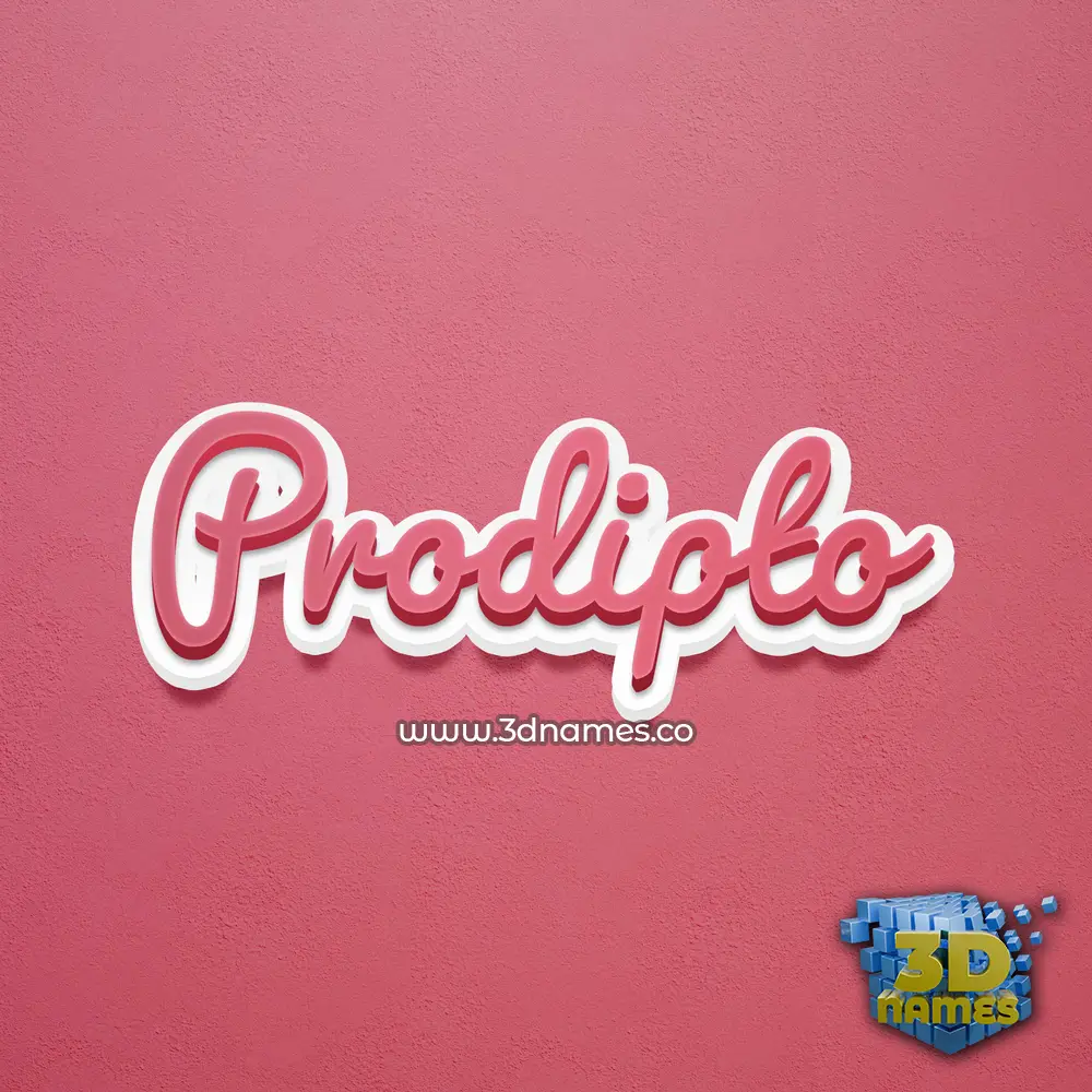 prodipto in Red Scribble style - 3D name wallpaper