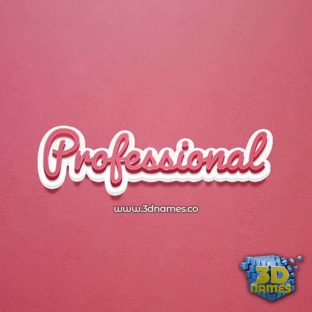 professional in Red Scribble style - 3D name wallpaper