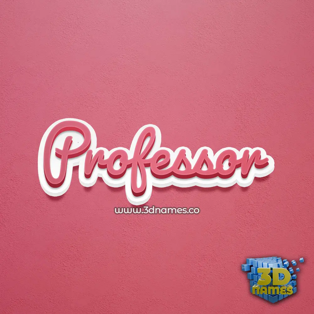 professor in Red Scribble style - 3D name wallpaper