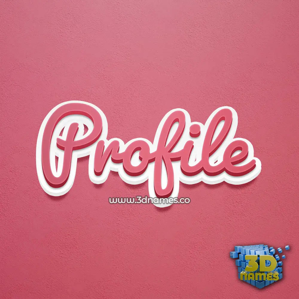 profile in Red Scribble style - 3D name wallpaper