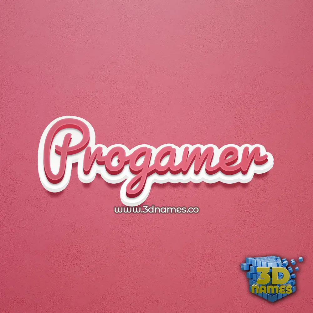 progamer in Red Scribble style - 3D name wallpaper