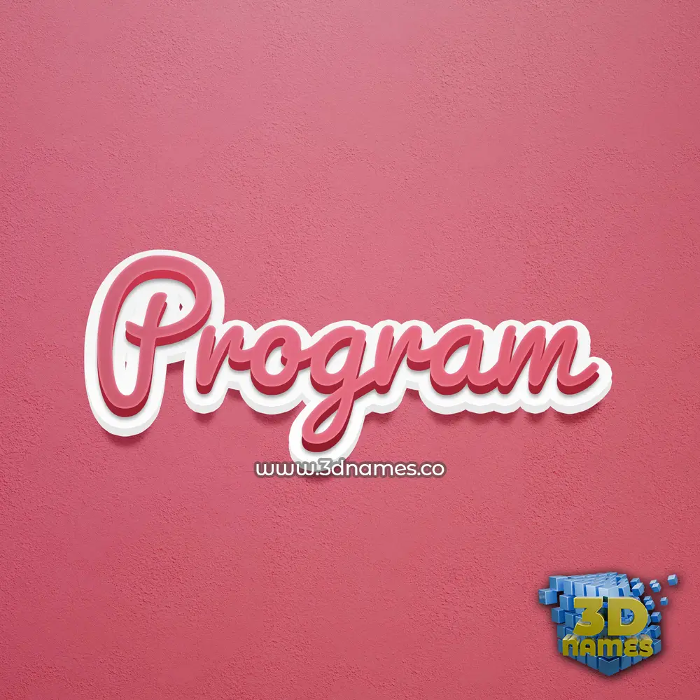 program in Red Scribble style - 3D name wallpaper