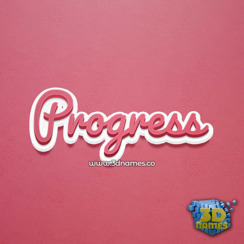 progress in Red Scribble style - 3D name wallpaper