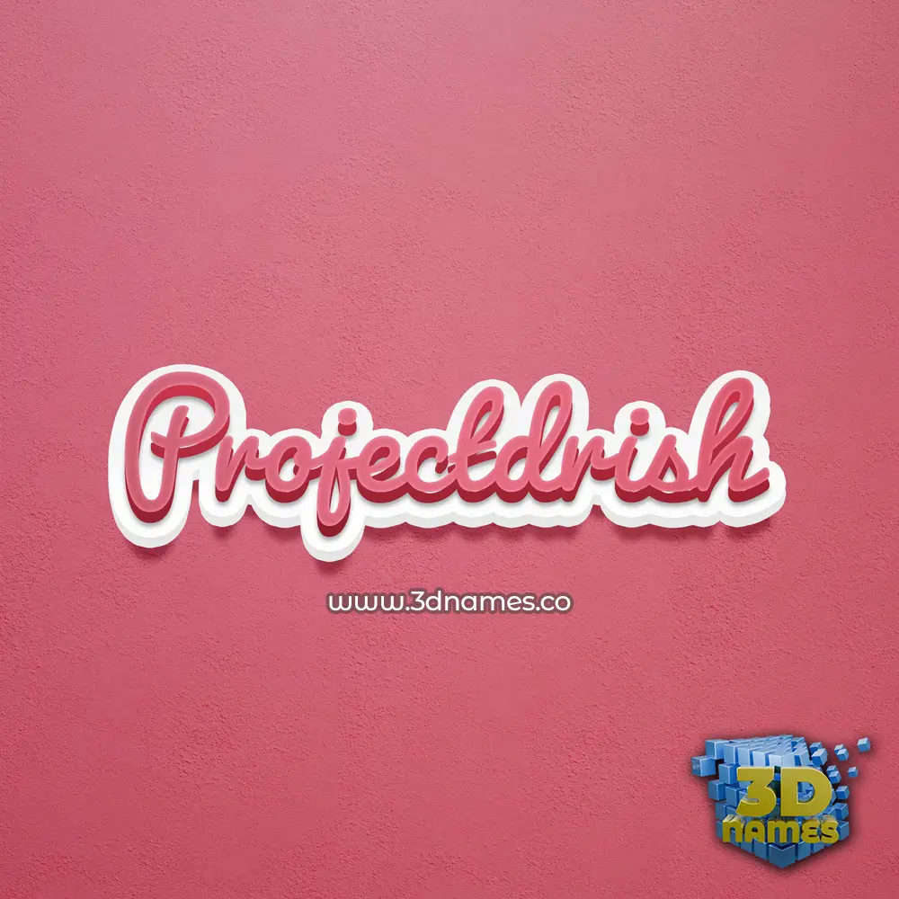 projectdrish in Red Scribble style - 3D name wallpaper
