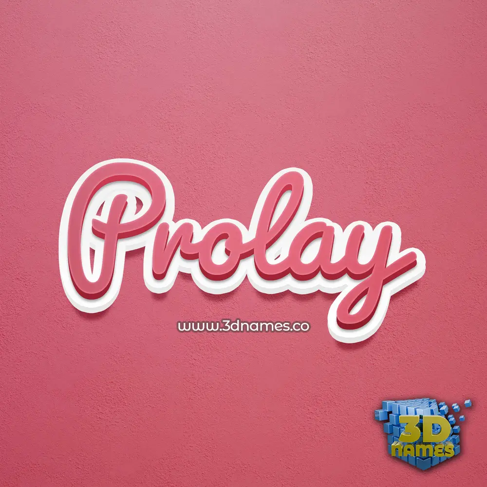 prolay in Red Scribble style - 3D name wallpaper