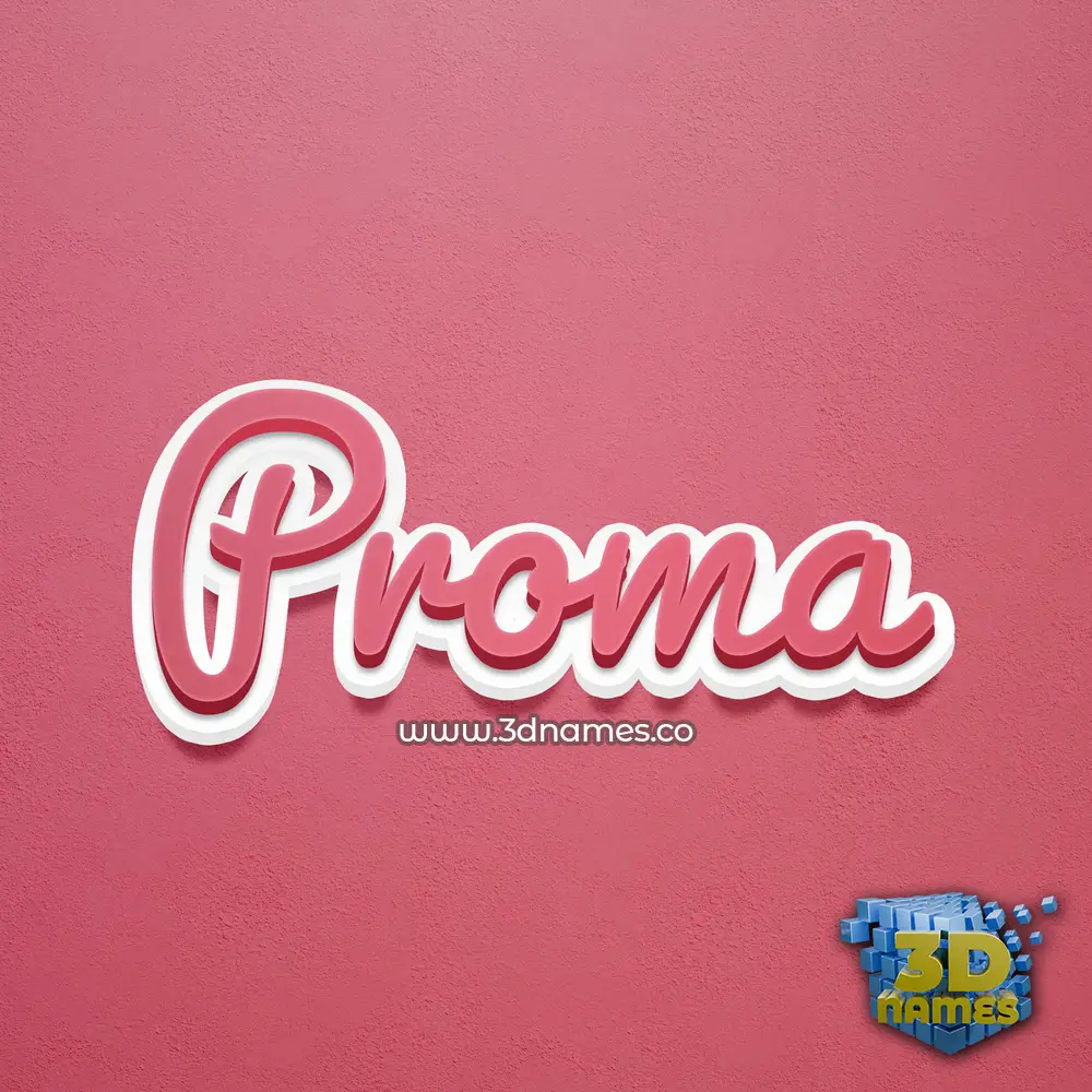 proma in Red Scribble style - 3D name wallpaper