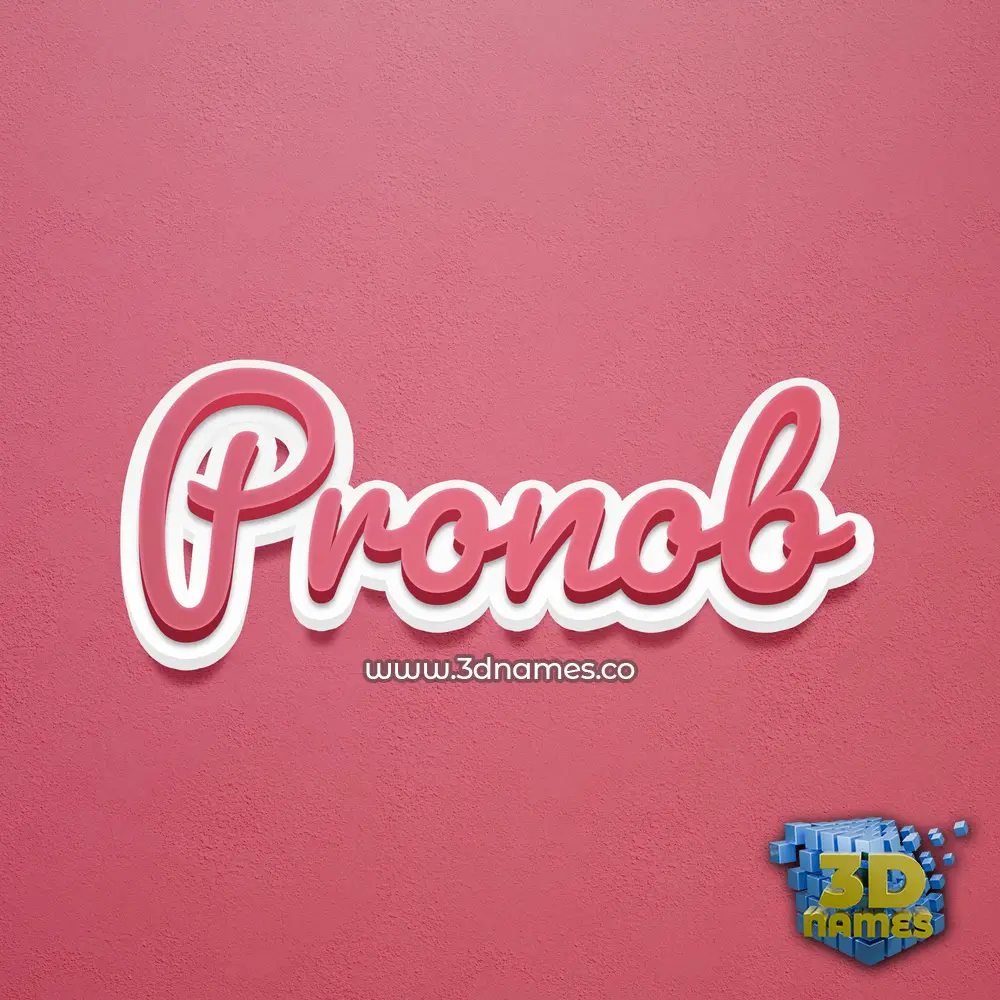 pronob in Red Scribble style - 3D name wallpaper