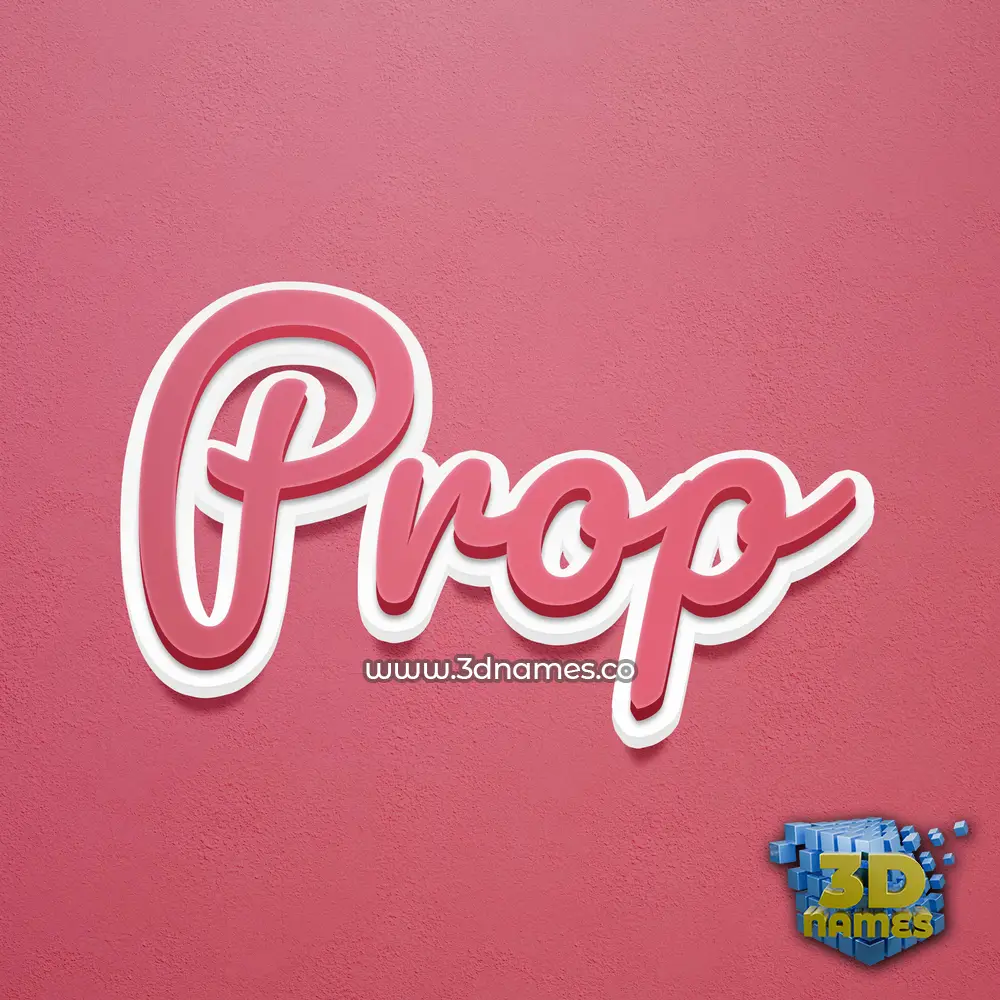 prop in Red Scribble style - 3D name wallpaper