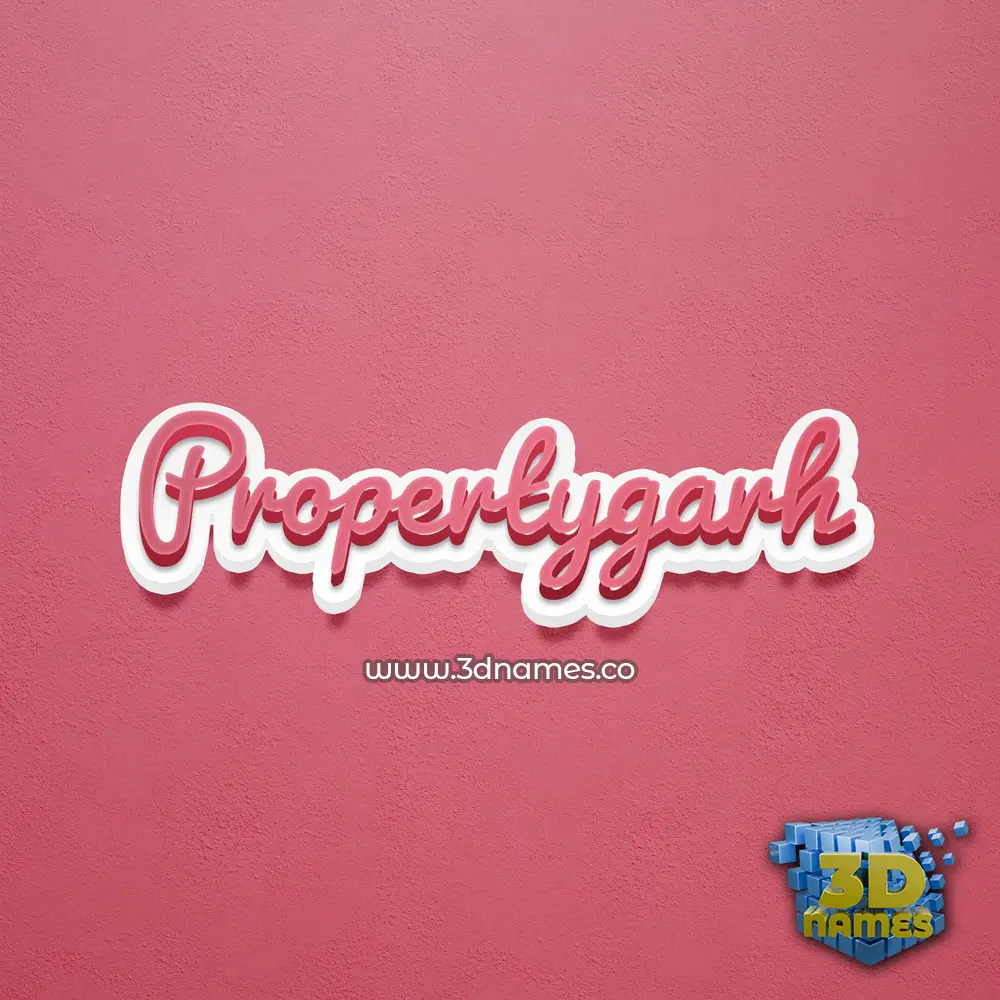 propertygarh in Red Scribble style - 3D name wallpaper