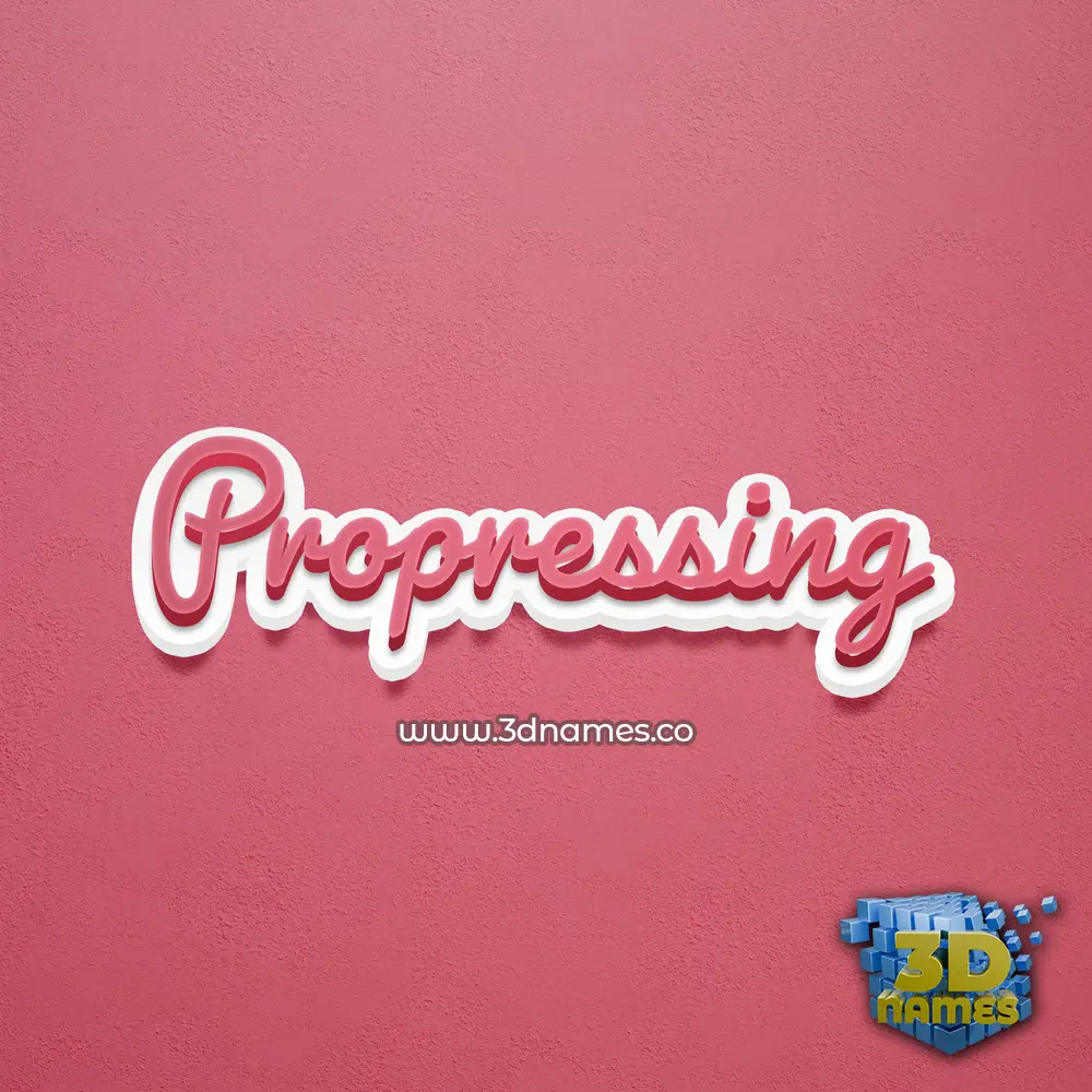 propressing in Red Scribble style - 3D name wallpaper