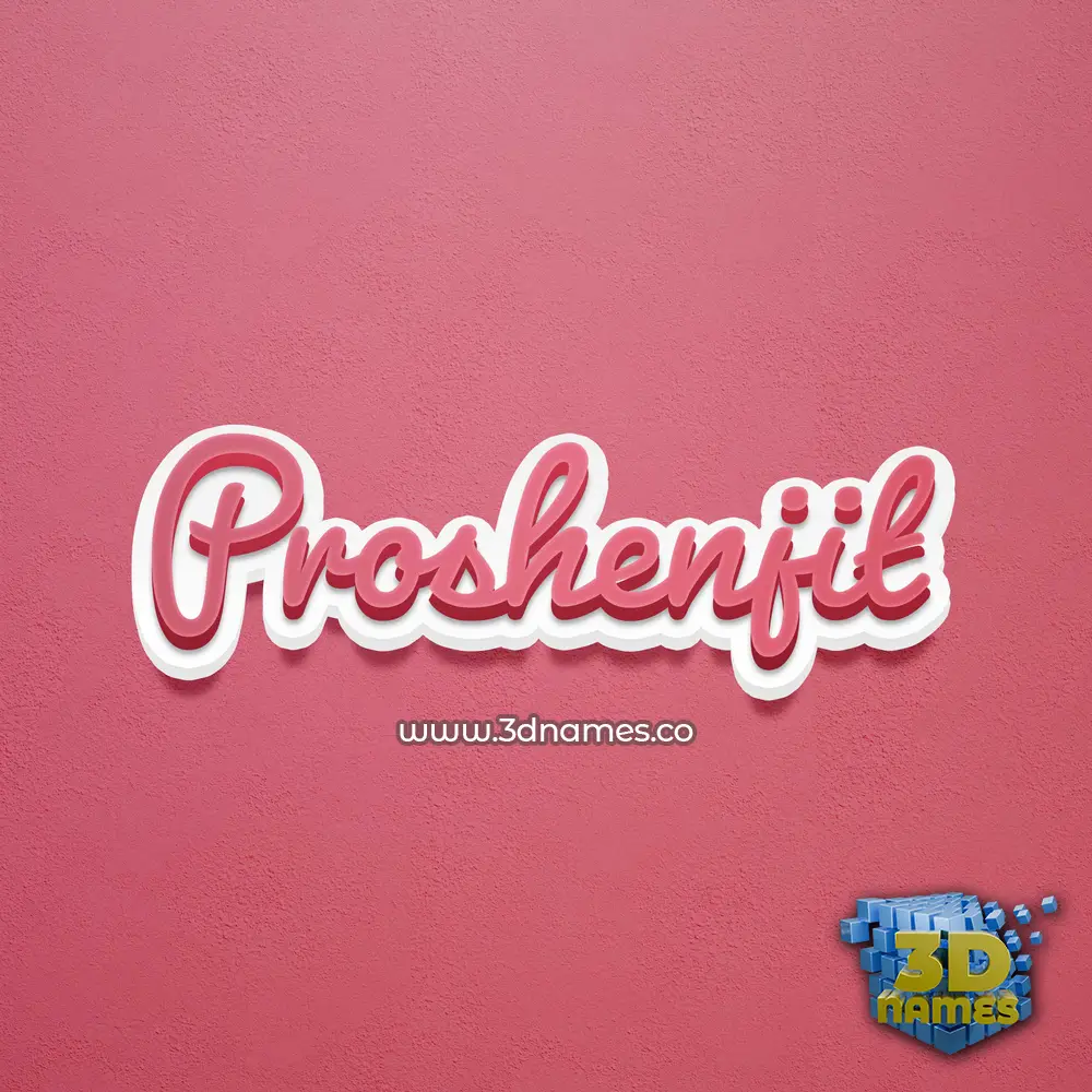 proshenjit in Red Scribble style - 3D name wallpaper