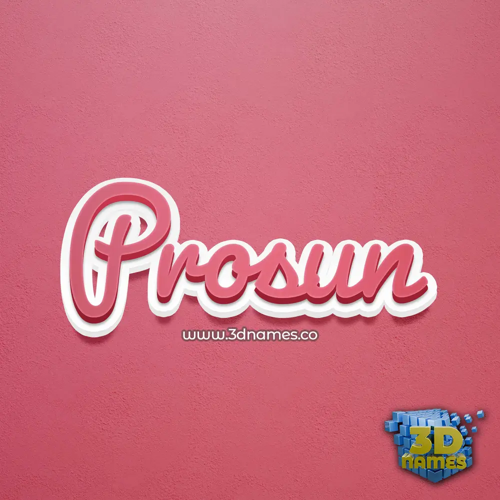 prosun in Red Scribble style - 3D name wallpaper