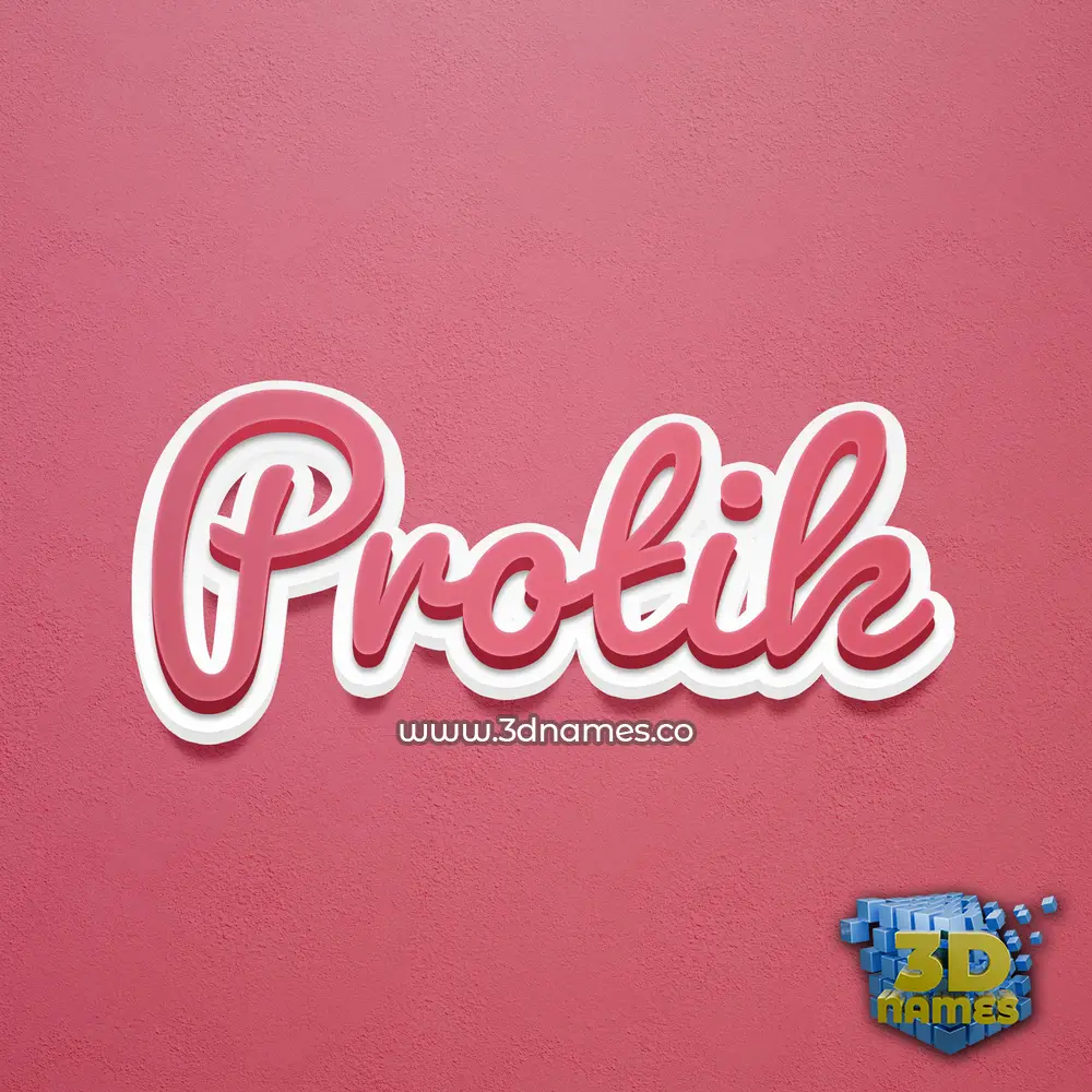 protik in Red Scribble style - 3D name wallpaper