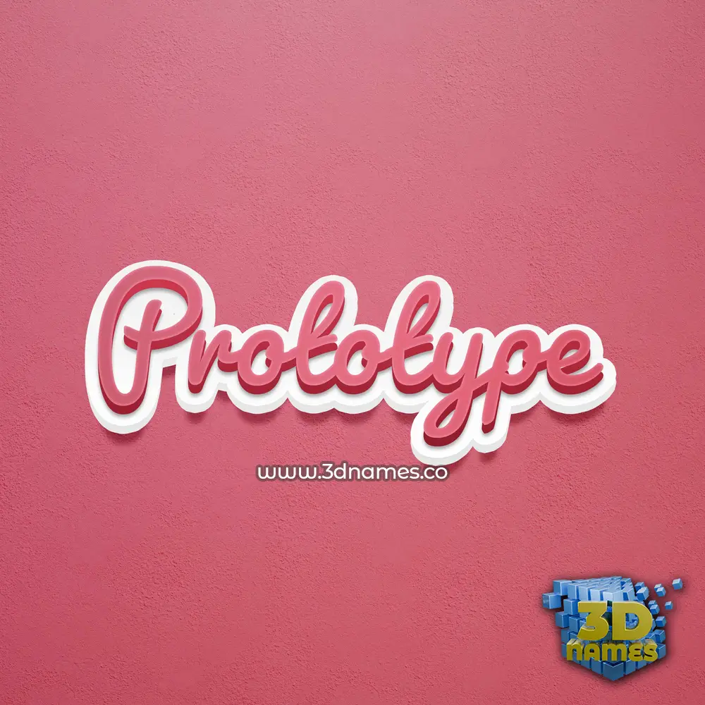 prototype in Red Scribble style - 3D name wallpaper