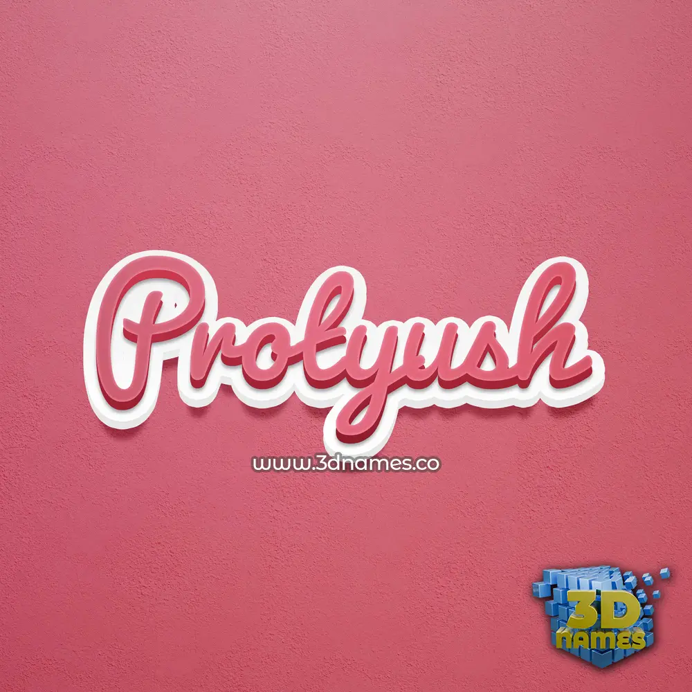 protyush in Red Scribble style - 3D name wallpaper