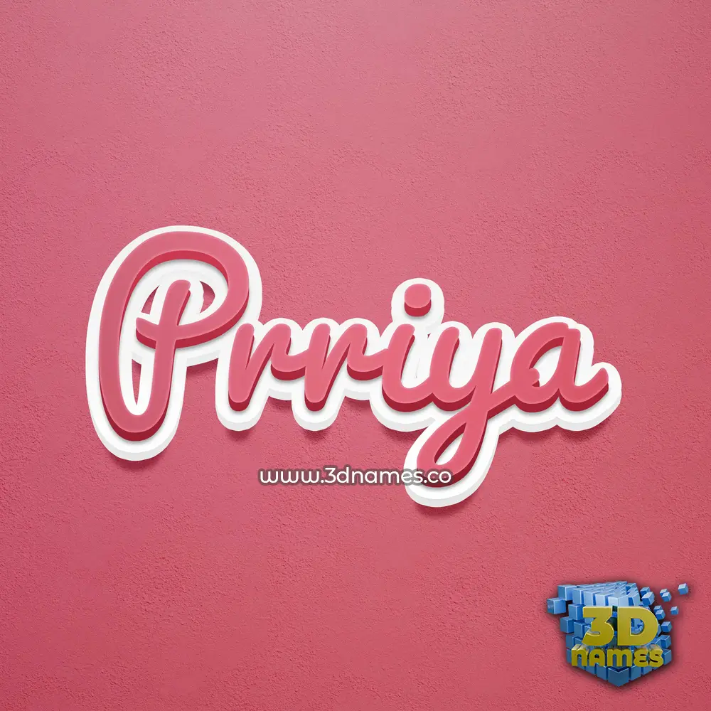 prriya in Red Scribble style - 3D name wallpaper