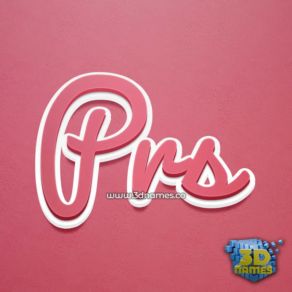 prs in Red Scribble style - 3D name wallpaper