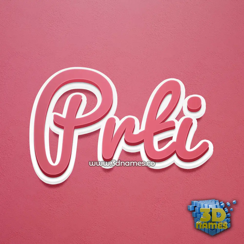 prti in Red Scribble style - 3D name wallpaper