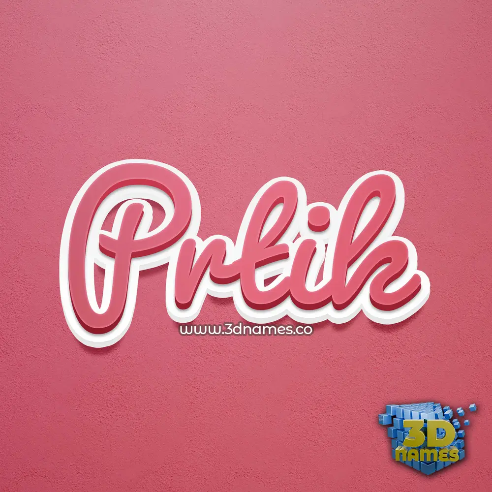 prtik in Red Scribble style - 3D name wallpaper
