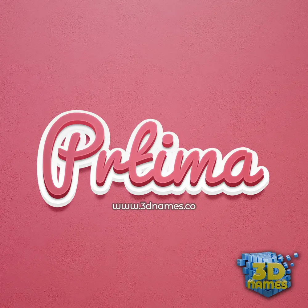 prtima in Red Scribble style - 3D name wallpaper