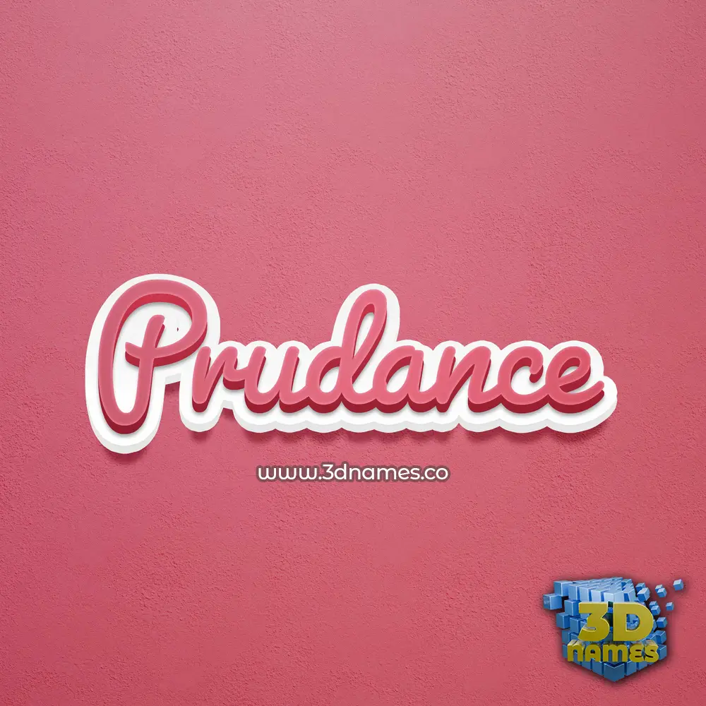 prudance in Red Scribble style - 3D name wallpaper