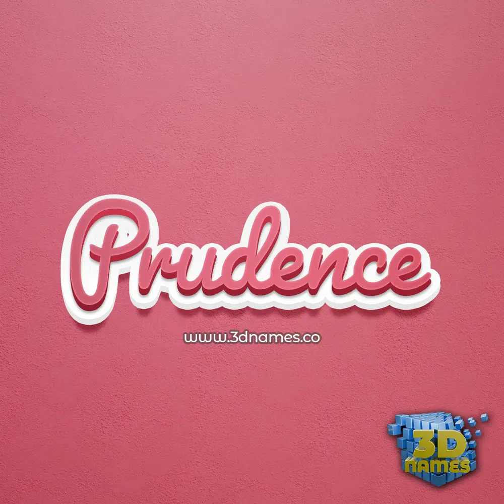 prudence in Red Scribble style - 3D name wallpaper