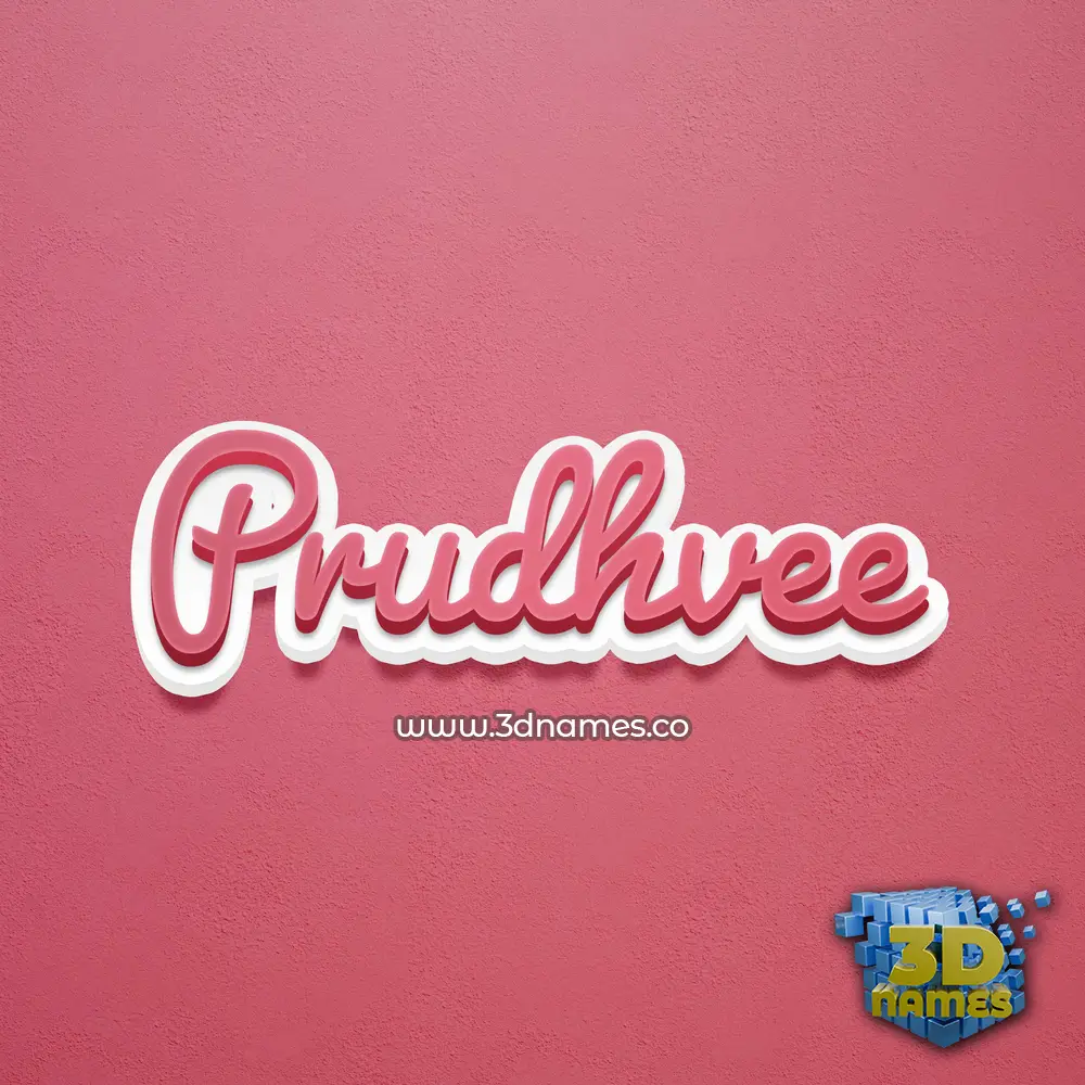 prudhvee in Red Scribble style - 3D name wallpaper