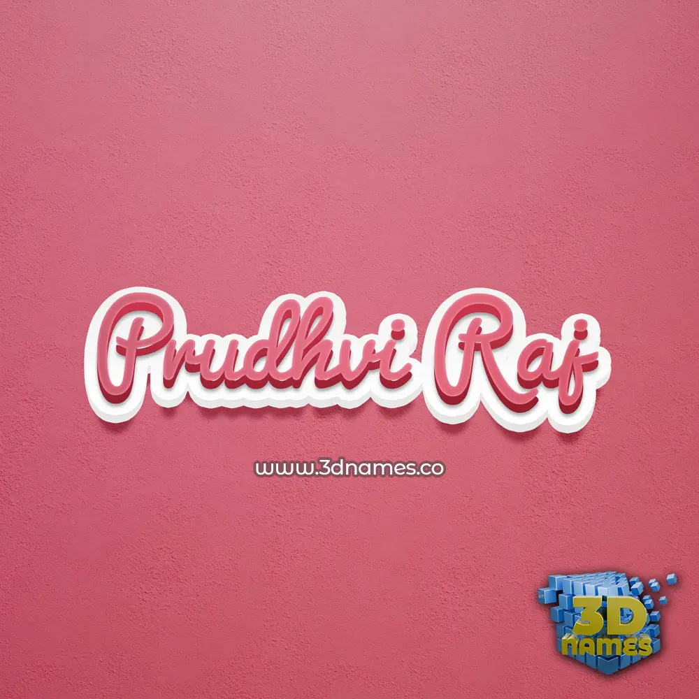 prudhvi raj in Red Scribble style - 3D name wallpaper