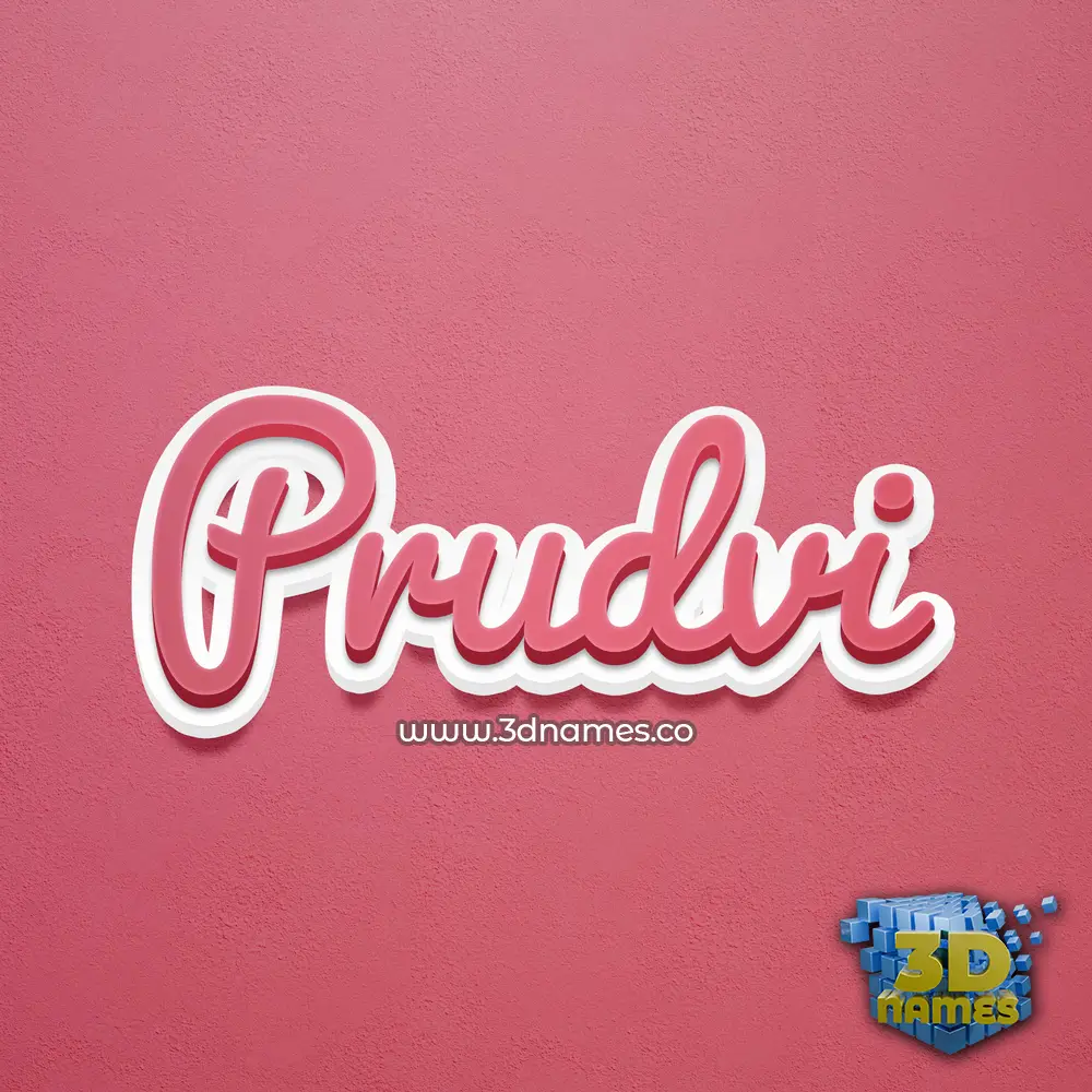 prudvi in Red Scribble style - 3D name wallpaper